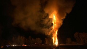 اتریشیها بلندترین سازه هیزمی جهان را برپا کردند