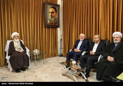 دیدار محمدجواد ظریف وزیر امور خارجه با آیت‌ الله نوری همدانی