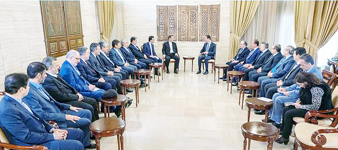 دیدار جهانگیری و بشار اسد در دمشق