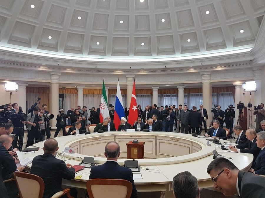 نشست سه جانبه روسای جمهور ایران، روسیه و ترکیه آغاز شد
