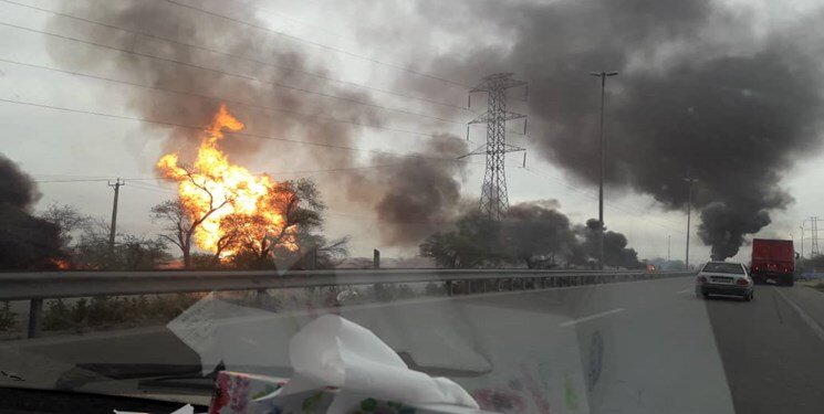 انفجار مهیب لوله‌های گاز در آزادراه اهواز-ماهشهر