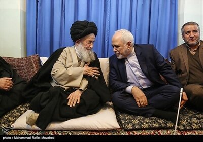 دیدار محمدجواد ظریف وزیر امور خارجه با آیت‌ الله علوی گرگانی