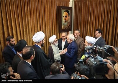 دیدار محمدجواد ظریف وزیر امور خارجه با آیت‌ الله نوری همدانی