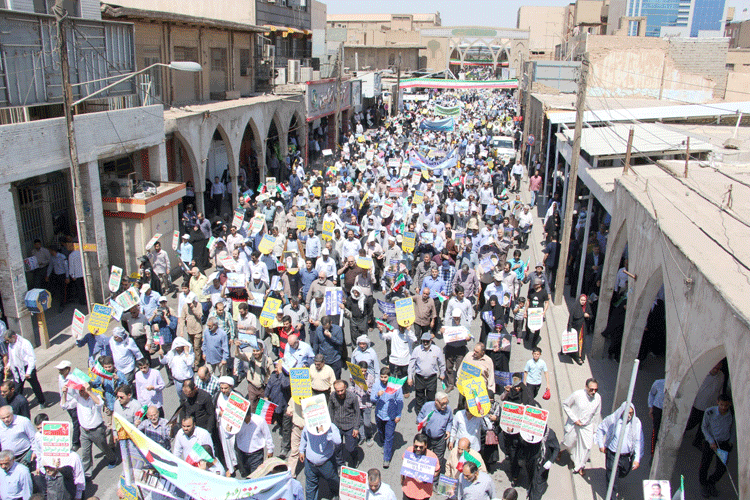 روز جهاني قدس با حضور پرشور مردم استان‌های خوزستان، لرستان و ايلام