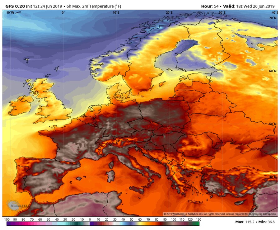 موج گرماي بي سابقه در اروپا