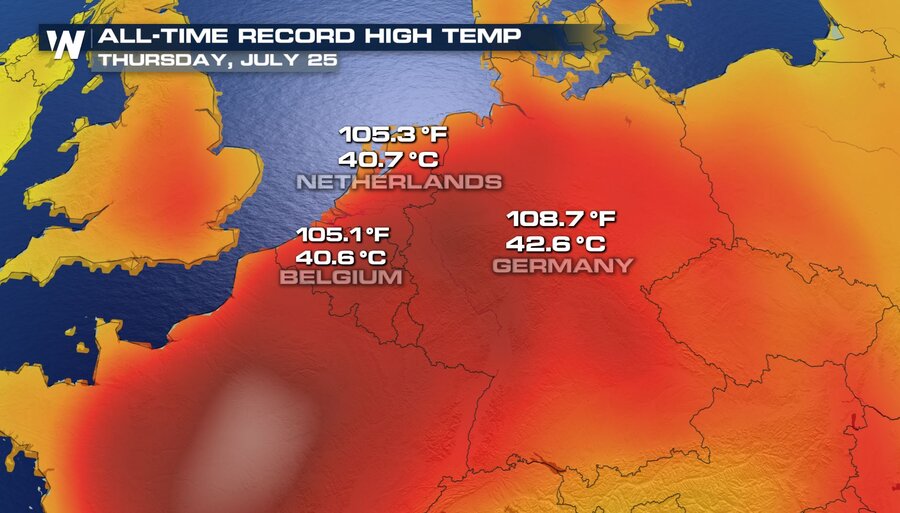 گرماي شديد در اروپاي غربي