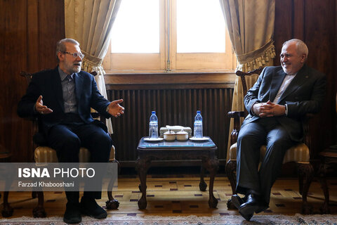 دیدار رییس مجلس شورای اسلامی با محمد جواد ظریف