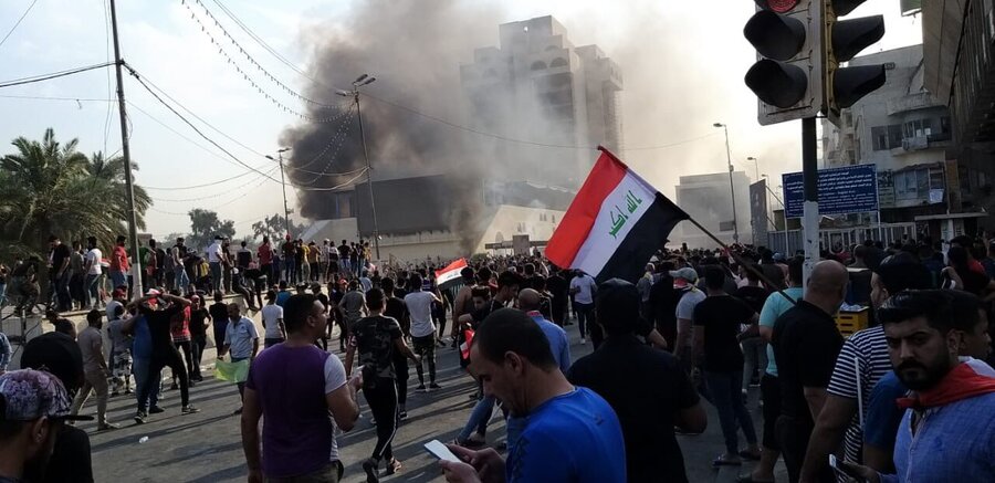 تجمع و درگيري در بغداد