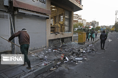 تخریب اموال عمومی در تهران