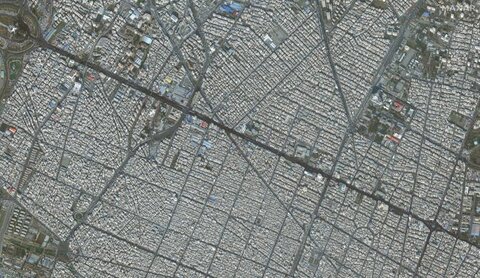 تصاویر ماهواره‌ای از انبوه جمعیت تشییع‌کننده پیکر سردار شهید قاسم سلیمانی در تهران