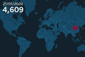 فیلم | روند شیوع کرونا را در ۳۰ ثانیه ببینید | به نقشه ایران توجه کنید
