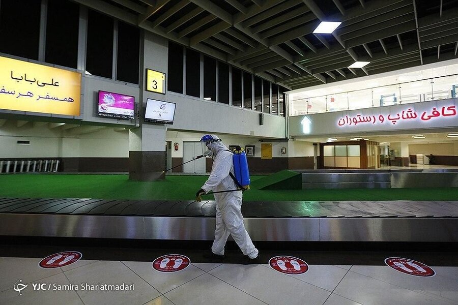 فاصله گذاری اجتماعی در فرودگاه مهرآباد
