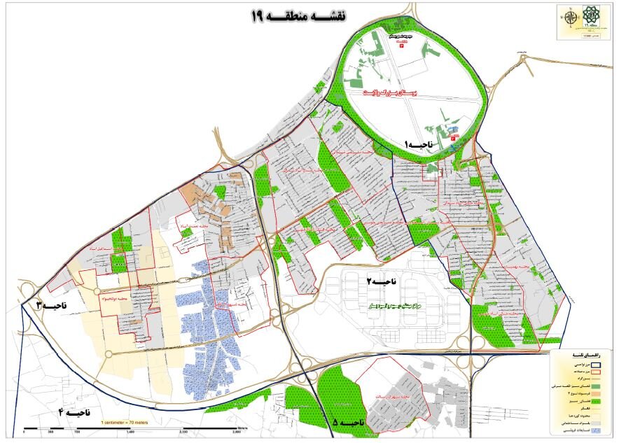 نقشه منطقه 19 تهران