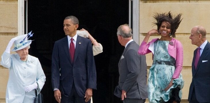 الیزابت دوم، باراک اوباما، میشل اوباما، شاهزاده فیلیپ