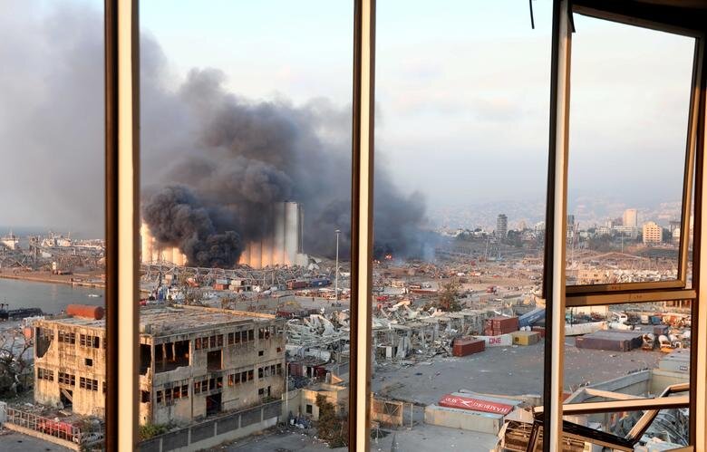 تصاویر بیروت لحظاتی پس از انفجار