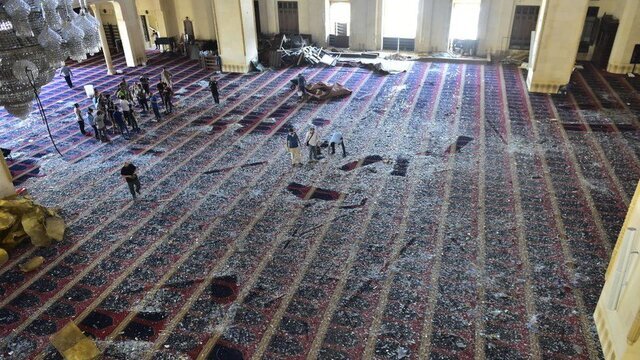 مسجد محمد الامین که از انفجار بیروت خسارت دید. این مسجد یکی از مکان های محبوب گردشگران است
