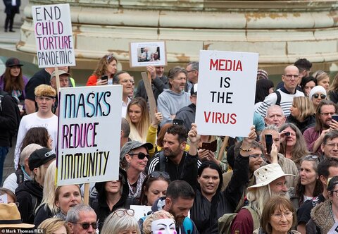 تظاهرات ضدواکسن کرونا و ماسک در لندن