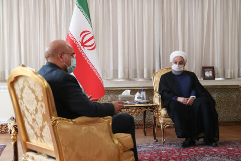 تصاویر روحانی، رئیسی و قالیباف در نشست سران قوا