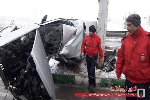 ۳ مصدوم در برخورد ۷ خودرو در تبریز تصادف