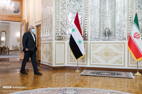 ظریف و فیصل المقداد وزیر امور خارجه سوریه