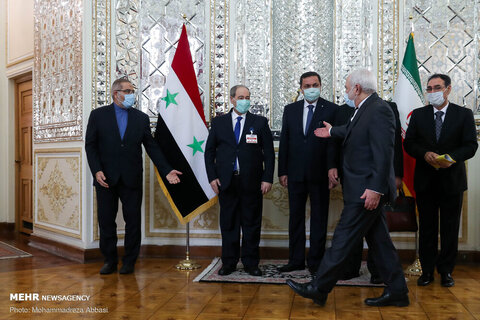 ظریف و فیصل المقداد وزیر امور خارجه سوریه