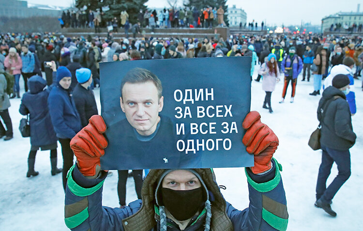 اعتراض روس‌ها به بازداشت ناوالني