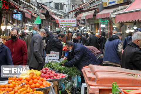 شلوغی بازار رشت در روزهای کرونایی