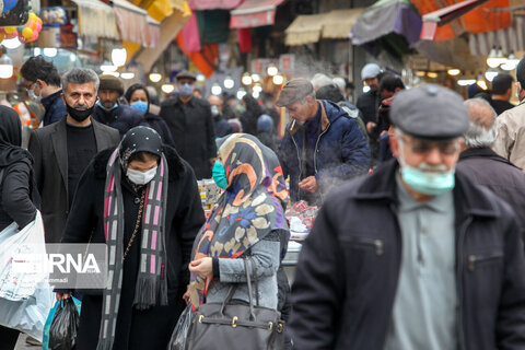 شلوغی بازار رشت در روزهای کرونایی