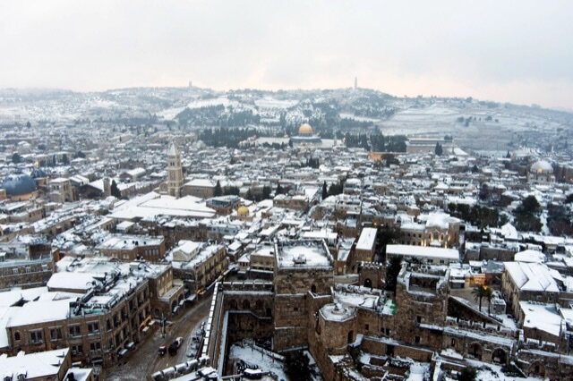 بارش برف در بیت المقدس