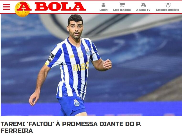 عکس | انتقاد پرتغالی‌ها از طارمی شروع شد | گل نزن بدقول!