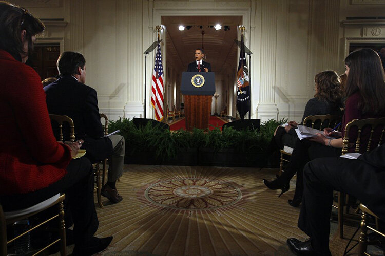 تصاویر | نخستین کنفرانس خبری رئیسان جمهوری آمریکا | بایدن سرانجام پاسخگوی خبرنگاران می‌شود