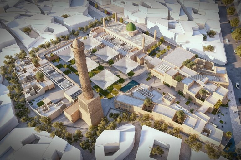 معماران مصری مسجد تاریخی موصل را بازسازی می‌کنند 