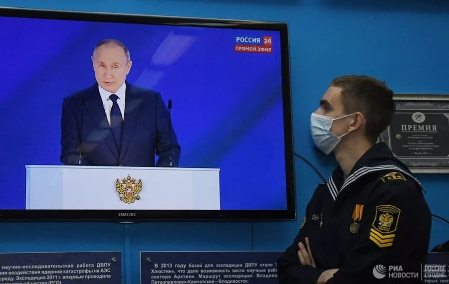  تصاویر سخنرانی سالیانه پوتین | هیچ کشوری نباید از خط قرمز روسیه عبور کند