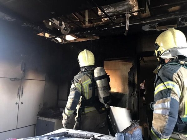 عکس | آتش‌سوزی در بیمارستان بقیه‌الله تهران