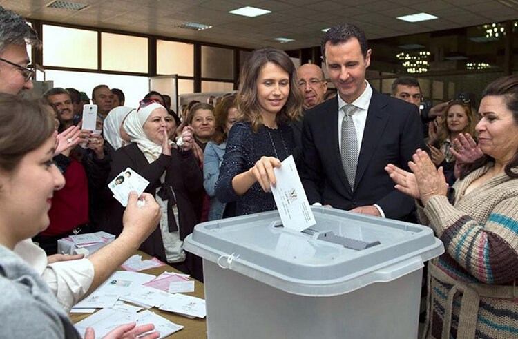 تصاویر | رای دادن بشار اسد و همسرش اسما در انتخابات ریاست جمهوری سوریه