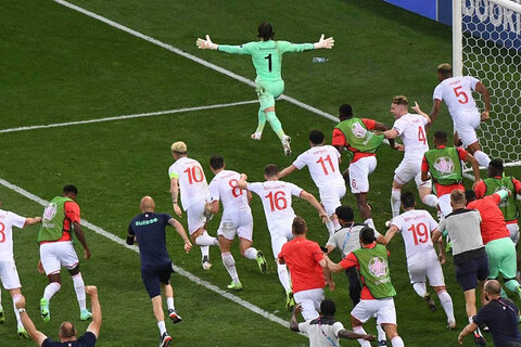خوشحالی تیم ملی سوئیس