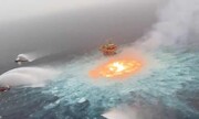 چشم آتش در خلیج مکزیک | عملیات ۵ ساعته برای مهار شعله‌های آتش در دل آب