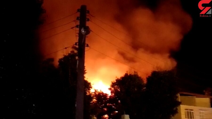 آتش‌سوزی بزرگ ۸ خانه در جاده چالوس 