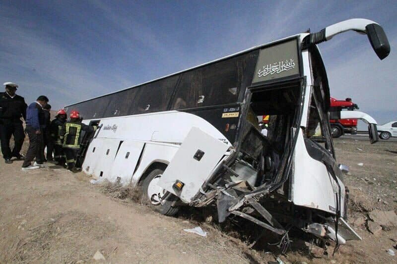 واژگونی اتوبوس در سمنان