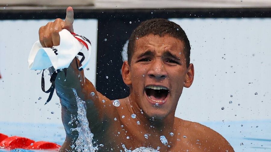 قهرمانی نوجوان ۱۸ ساله تونسی در شنا