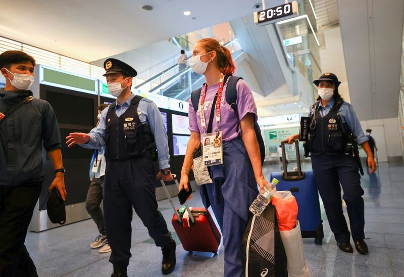دونده بلاروسی در فرودگاه توکیو