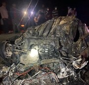 ۸ نفر در آتش‌سوزی خودرو در جهرم جان باختند