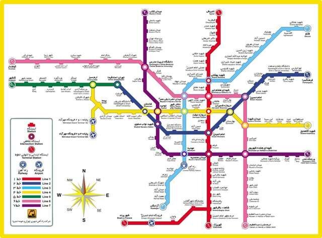 نقشه متروی تهران