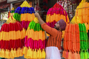تصاویری از «رنگولی» هندوها | جشنواره دیوالی در هند برگزار می‌شود