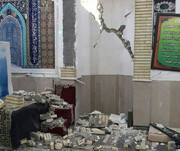 تصاویر | تخریب بخش‌هایی از مسجد فین بندرعباس در زلزله لافت