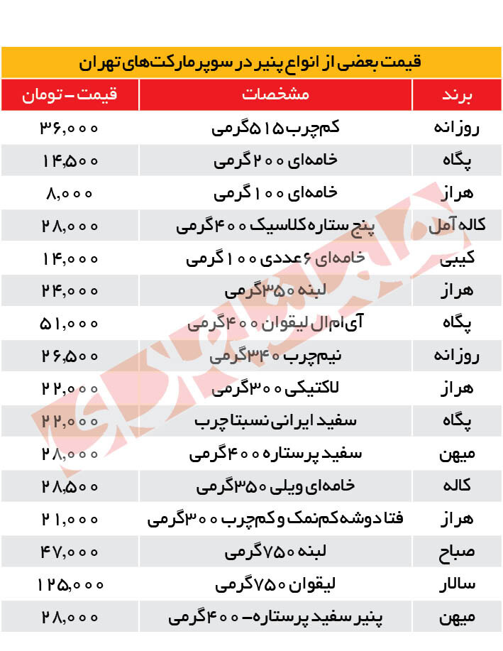 افزایش قیمت پنیرهای صبحانه | پنیر سنتی کیلویی ۱۶۶ هزار تومان!