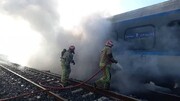 آتش‌سوزی حریق قطار شهری ورامین - تهران  در قرچک اطفا شد