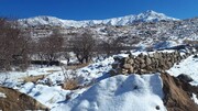 تصاویر دیدنی بارش اولین برف در روستاهای یزد و خوشحالی مردم