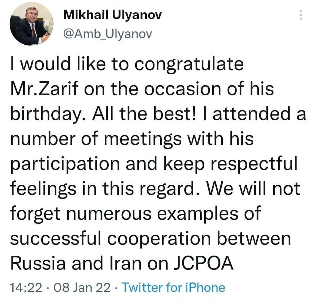  عقب‌نشینی دیپلمات روس پس از توهین به ظریف | توئیت جدید اولیانوف باز هم خطاب به ظریف