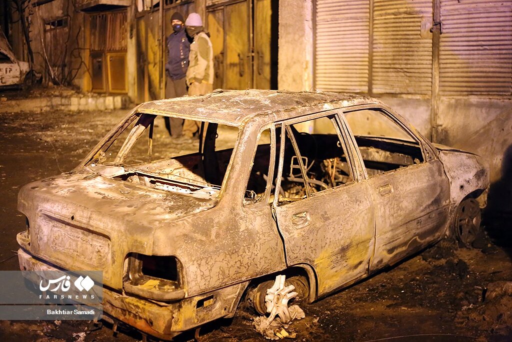تصاویر انفجار سنگین تانکر مازوت در سنندج و فریادهای یک زن | ۲ کشته و حریق ۳۰ منزل مسکونی